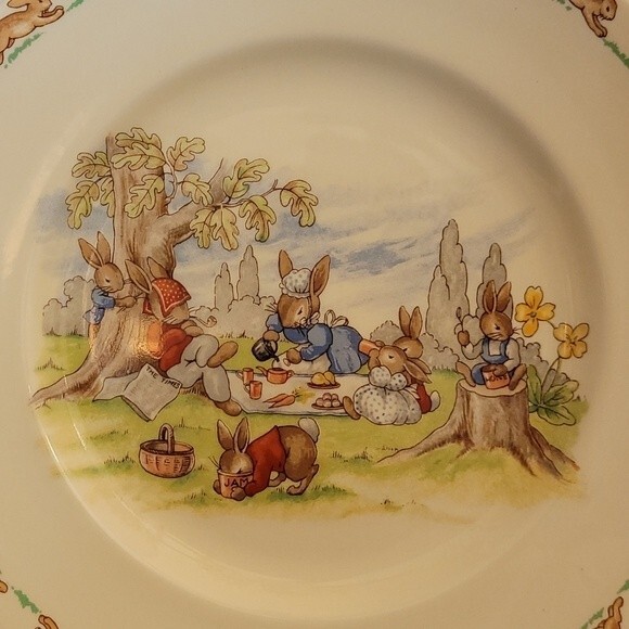 Bunnykins  Picnic by the Lake  Royal Doulton Barbara Vernon - Picture 2 of 13